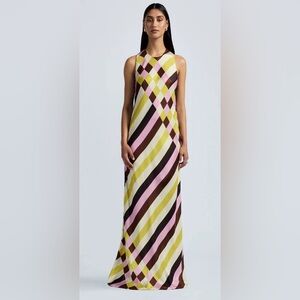 LELA ROSE STRIPED BIAS GOWN